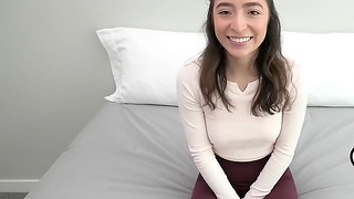 This  4 foot 9 85lb teen sucks and fuck POV associated with